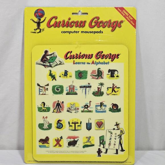 Other - Vintage Margret Ray Curious George Learns The  Alphabet Authentic 1995 Mouse Pad